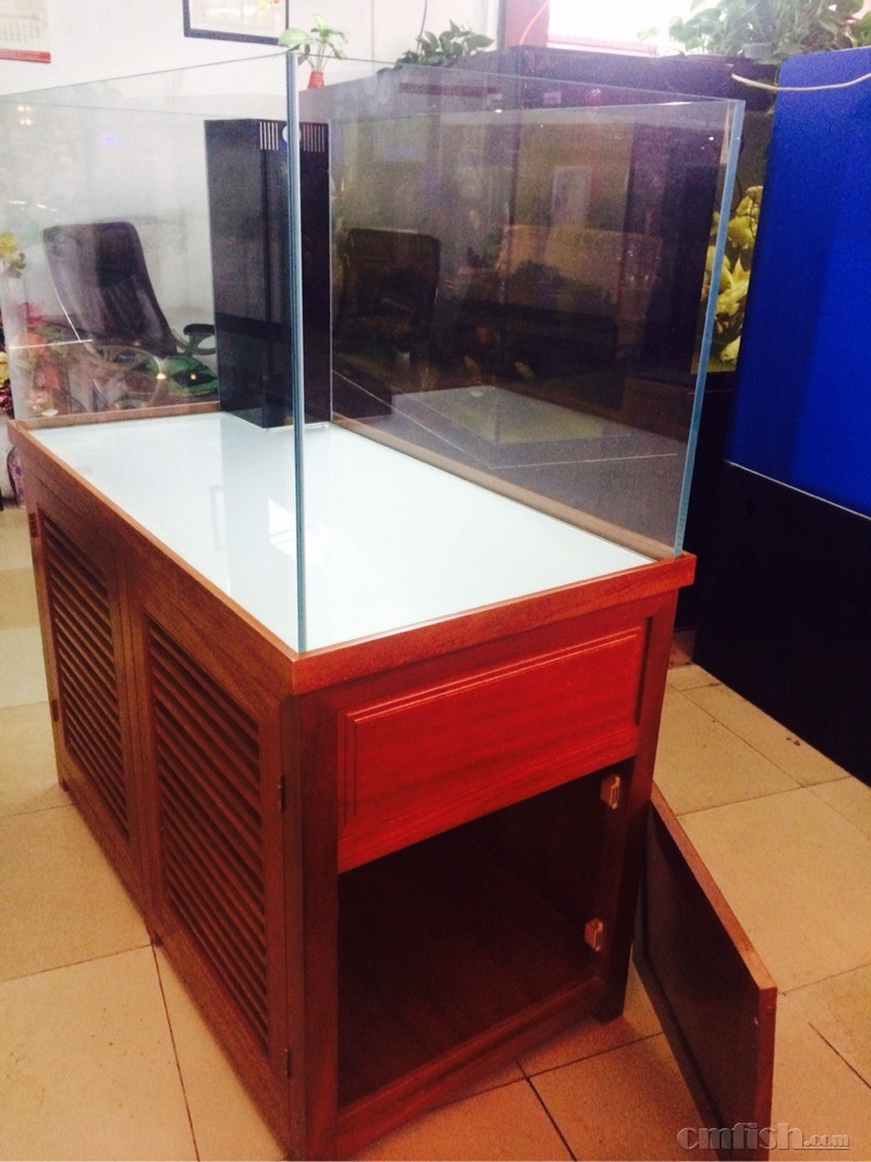 实木底柜超白鱼缸